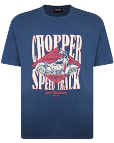 Espionage Chopper Print T-Shirt Blau