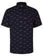 Geometric Bear Print Short Sleeve Shirt Navy