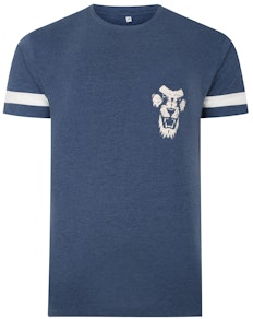 Bigdude Cut & Sew Lion Print T-Shirt Dark Denim