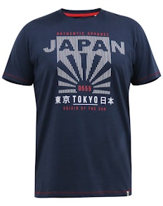 D555 Berkeley Japan Sunrise Bedrucktes T-Shirt Marineblau