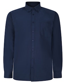 Bigdude Button Down Oxford Long Sleeve Shirt Navy Tall