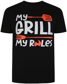 Bigdude BBQ Grill Print T-Shirt Schwarz