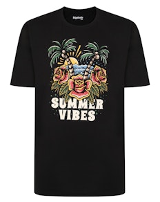 Bigdude 'Summer Vibes' Printed T-Shirt Black