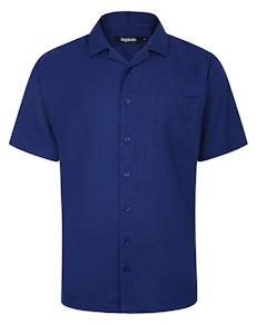 Bigude Relaxed Short Sleeve Summer Shirt Blue Tall