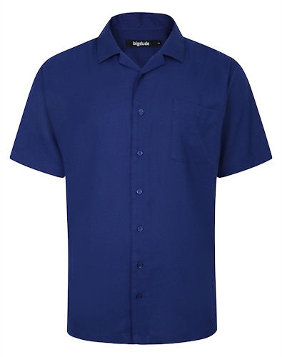 Bigude Relaxed Short Sleeve Summer Shirt Blue Tall