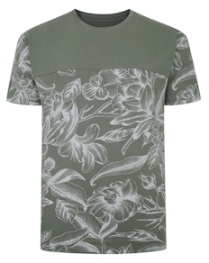 Bigdude Floral Cut & Sew T-Shirt Salbeigrün
