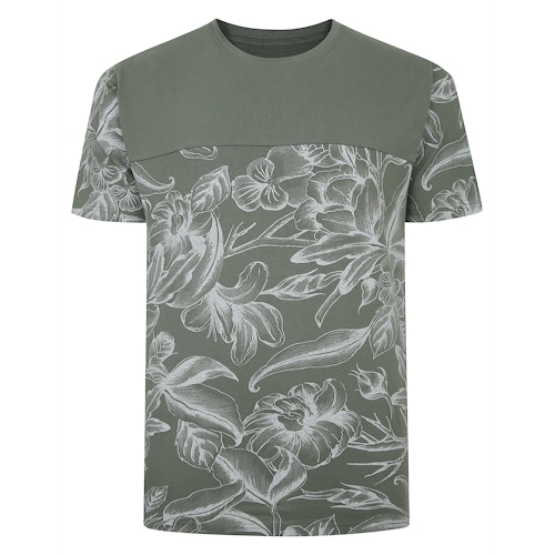 Bigdude Floral Cut & Sew T-Shirt Salbeigrün