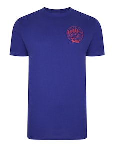 Bigdude 'Stay Wild' Camping Chest Print T-Shirt Cobalt Tall