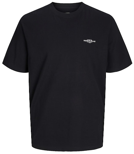 Jack & Jones Jeans – Bedrucktes T-Shirt mit Rundhalsausschnitt in Schwarz