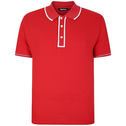Bigdude Original Tipped Polo Shirt Red
