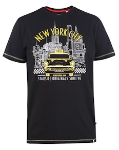 D555 Wingmore New York Taxi Print T-Shirt Black
