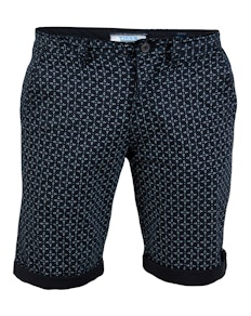 D555 Magna All Over Print Stretch Chino Shorts Navy