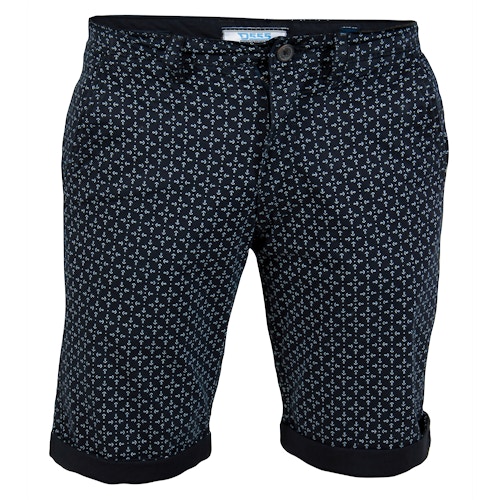 D555 Magna All Over Print Stretch Chino Shorts Navy