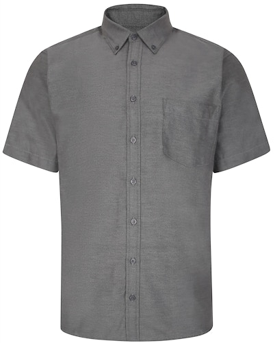 Bigdude Button Down Oxford Short Sleeve Shirt Charcoal Tall