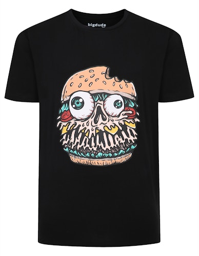 Bigdude T-Shirt mit Burger-Print Schwarz