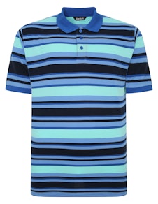 Bigdude Striped Polo Shirt Royal Blue