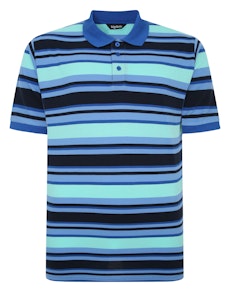 Bigdude Striped Polo Shirt Royal Blue