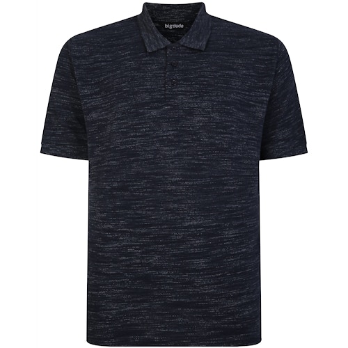 Bigdude Vintage Inkjet Marl Polo Shirt Navy