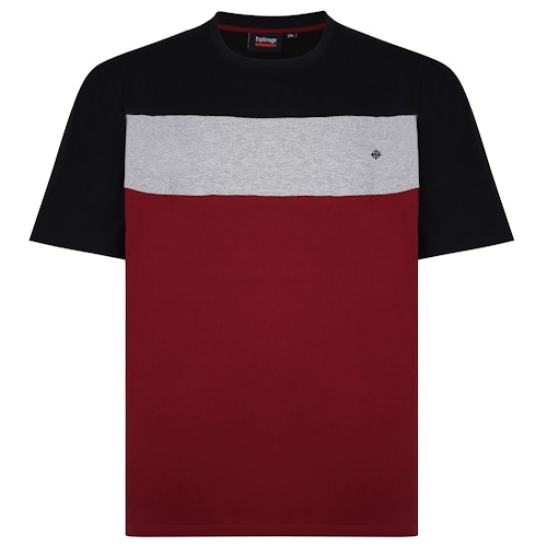 Spionage Cut & Sew Jersey T-Shirt Schwarz/Wein/Grau
