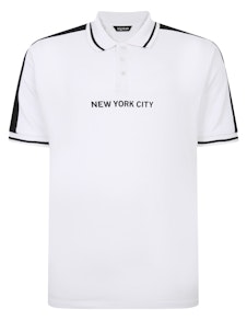 Bigdude NYC Print Polo Shirt White Tall