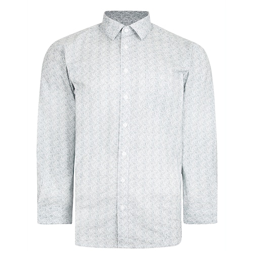 Bigdude Long Sleeve Abstract Patterned Shirt Grey Tall