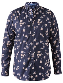D555 Rooksey Long Sleeve Floral Print Shirt Navy