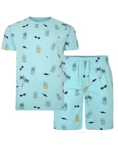 Bigdude Summer Print Pyjama Set Turquoise