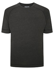 Bigdude Active Contrast Flatlock T-Shirt Charcoal Tall