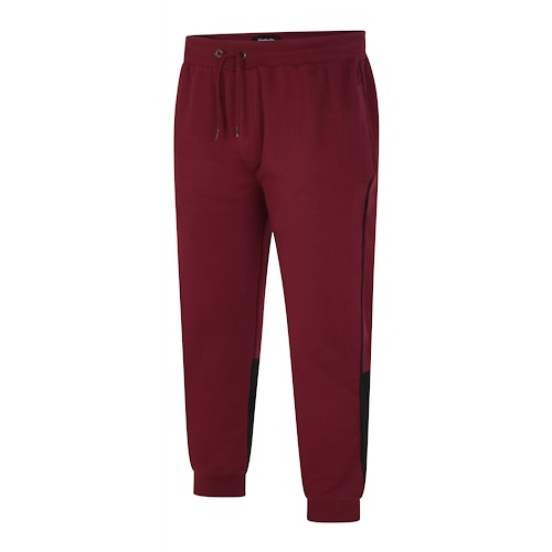 Bigdude Contrast Joggers with Side Seam Piping Burgundy/Black