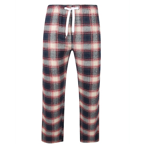 Bigdude Soft Flannel Checked Pyjama Pants Navy