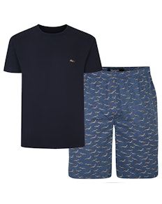 Bigdude – Pyjama-Set mit bedruckten Shorts, Marineblau