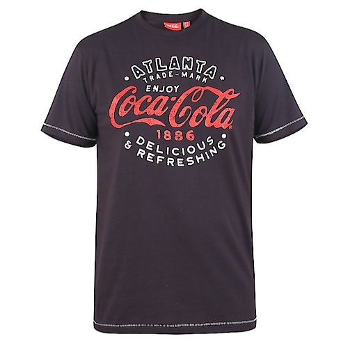 D555 Offizielles T-Shirt mit Coca Cola-Aufdruck, verwaschenes Schwarz
