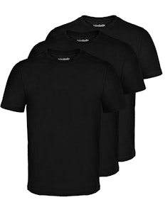 Bigdude 3er-Pack einfarbige T-Shirts in Schwarz