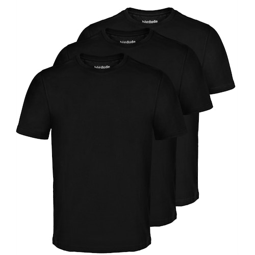 Bigdude 3 Pack Plain T-Shirts Black