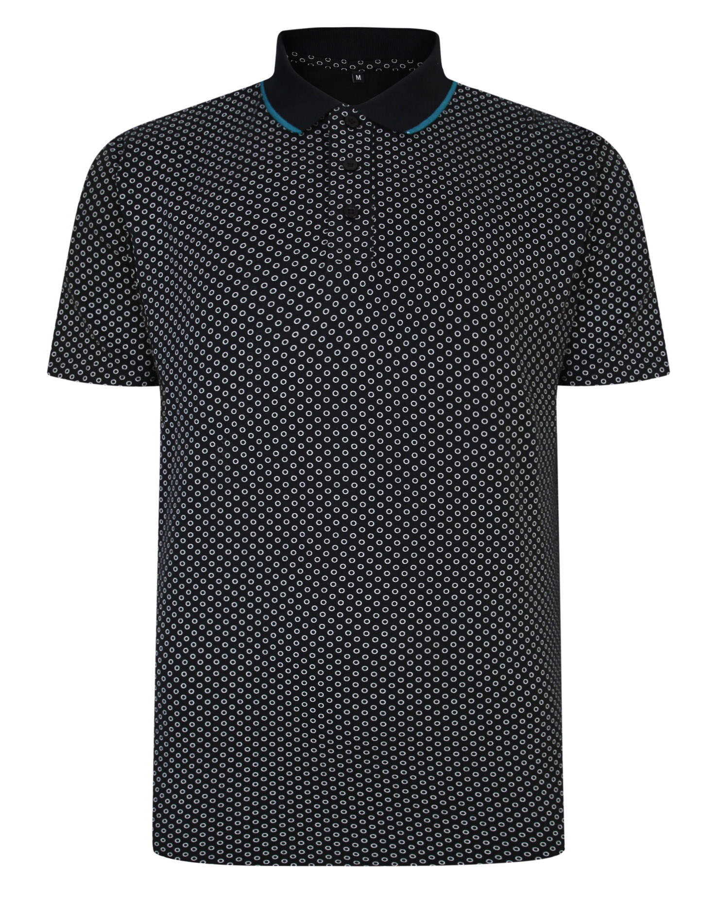 Bigdude All Over Print Jersey Polo Shirt Black BigDude