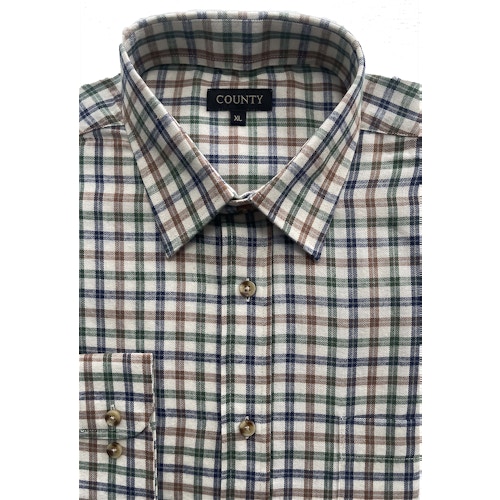 County By Cotton Valley Long Sleeve Check Shirt Green