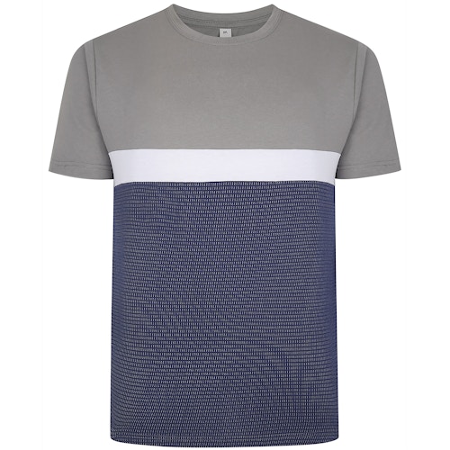 Bigdude Cut & Sew Half Tone Pattern T-Shirt Grey Tall