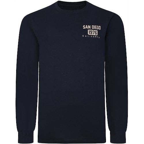 Bigdude San Diego Langarm-T-Shirt Marineblau