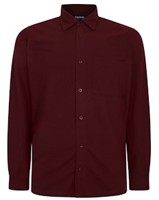 Bigdude Pique Long Sleeve Shirt Burgundy