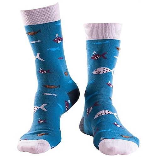 Doris & Dude Fish Print Socks Blue