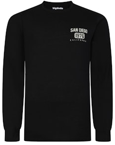 Bigdude San Diego Langarm-T-Shirt Schwarz Tall