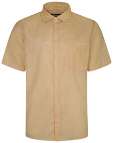 Bigdude Short Sleeve Milton Linen Summer Shirt Peach Tall