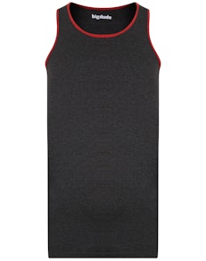 Bigdude Marl Vest With Contrast Binding Charcoal Tall