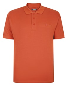 Bigdude Seersucker Poloshirt Orange Groß