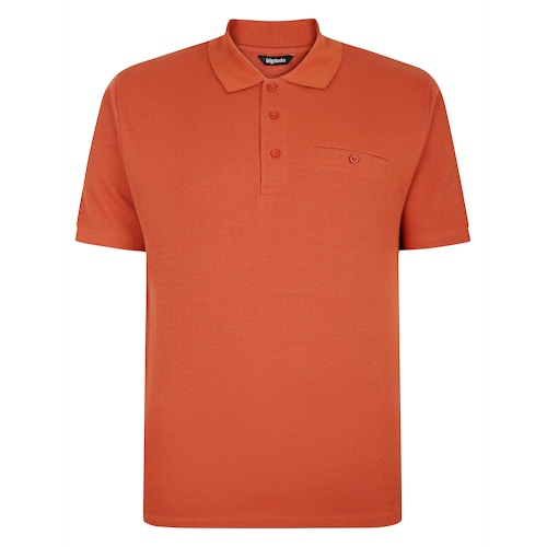 Bigdude Seersucker Poloshirt Orange Groß