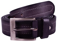 Tony Leather Belt With Contrast Stitch Black