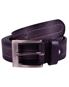 Tony Leather Belt With Contrast Stitch Black