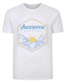 Bigdude Adventure Print T-Shirt Weiß Groß