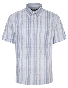 Bigdude Lightweight Striped Short Sleeve Shirt Blue Tall