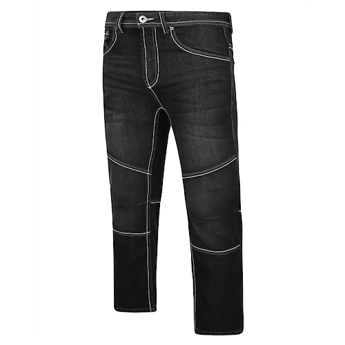 Bigdude Non Stretch Jeans mit Kontrastnähten Black Wash